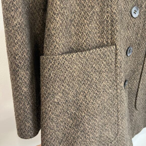 Peruvian Connection Baby Alpaca Wool Long Brown Blazer Coat Size 6 - Picture 5 of 10